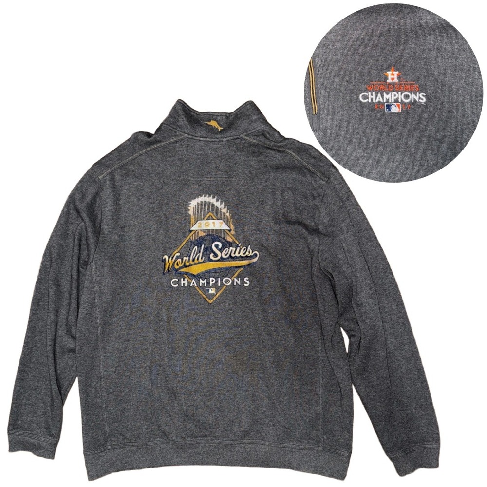 Tommy Bahama Houston Astros 2017 MLB World Series Champions 1/4 Zip Sweatshirt